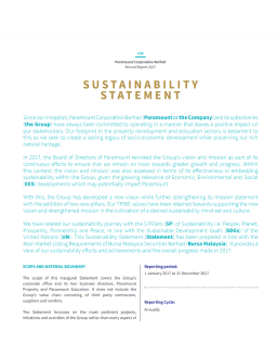 Paramount Sustainability Statement 2017