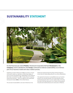 Paramount Sustainability Statement 2018