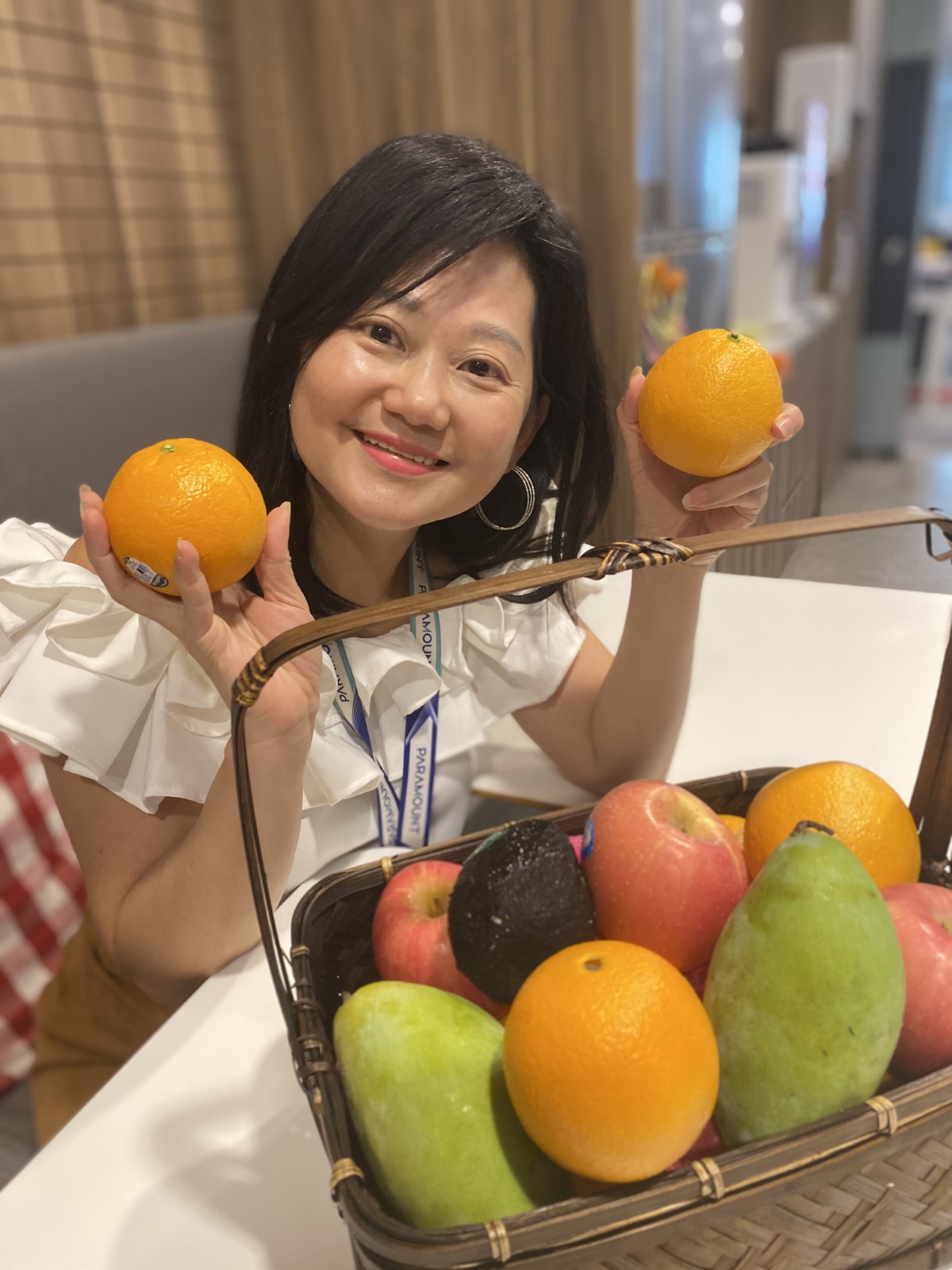 Paramount staff receiving fruits