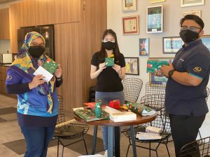 Paramount staff wrapping gifts 