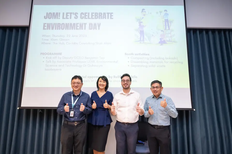 Benjamin Teo, Chee Siew Pin and Wang Chong Hwa at the talk for World Environment Day
