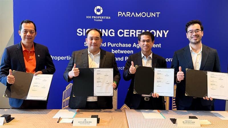 From left to right: IOI Properties Group Berhad, Group Chief Operating Officer, Teh Chin Guan; Group Chief Executive Officer, Dato' Lee Yeow Seng; Paramount Corporation Berhad, Group CEO, Jeffrey Chew and Deputy Chairman, Benjamin Teo.