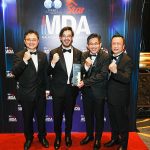 Chee Siew Pin Benjamin Teo Wang Chong Hwa Ooi Hun Peng posing with award