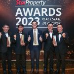 Jeffrey Chew, Benjamin Teo, Chee Siew Pin, Ooi Hun Peng and Wang Chong Hwa all smiles as they pose with the awards