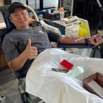 A donor happy to be part of the blood donation drive