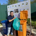 Wang Chong Hwa demonstrating exemplary leadership by bringing items from home to recycle