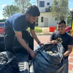 The CRC Box team collecting recyclables contributed by team from The Atera