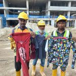 Workers picked out their choice of clothes at Paramount site